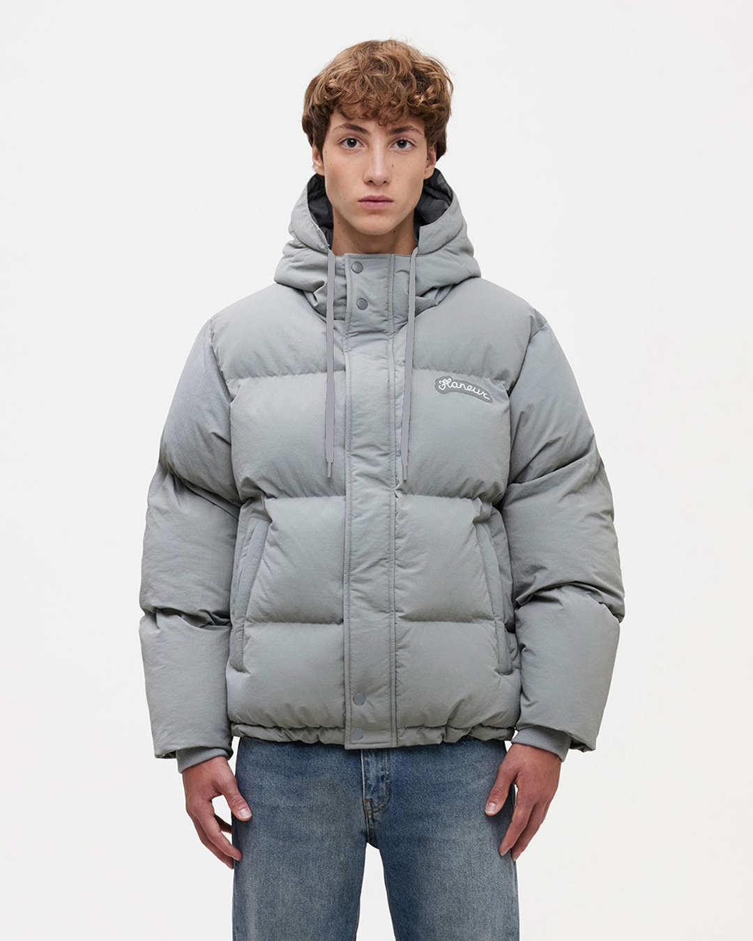 Signature Hooded Puffer Jacket | Grey