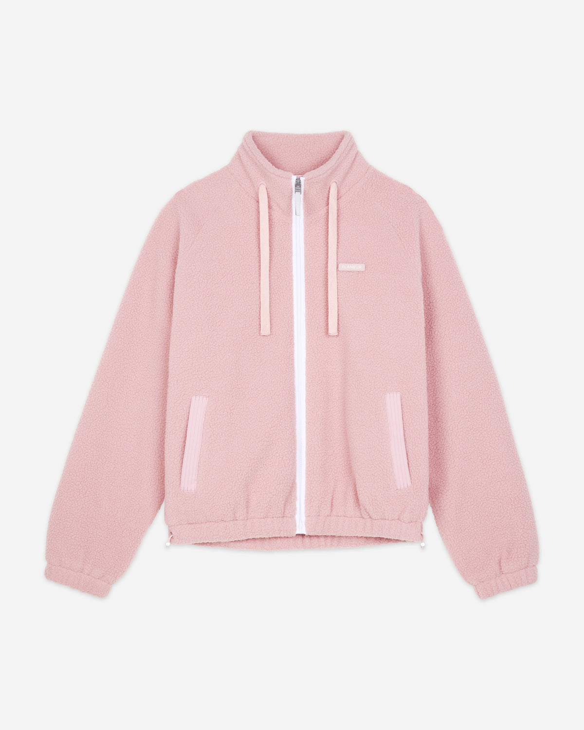 Frosted Badge Fleece Jacket | Pink