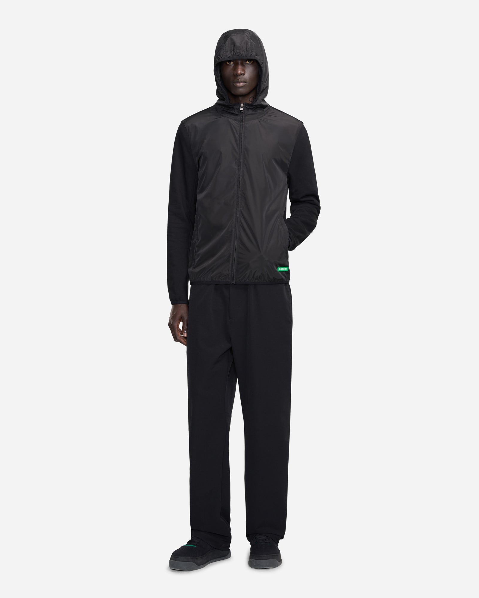 Badge Technical Zip-Up | Zwart