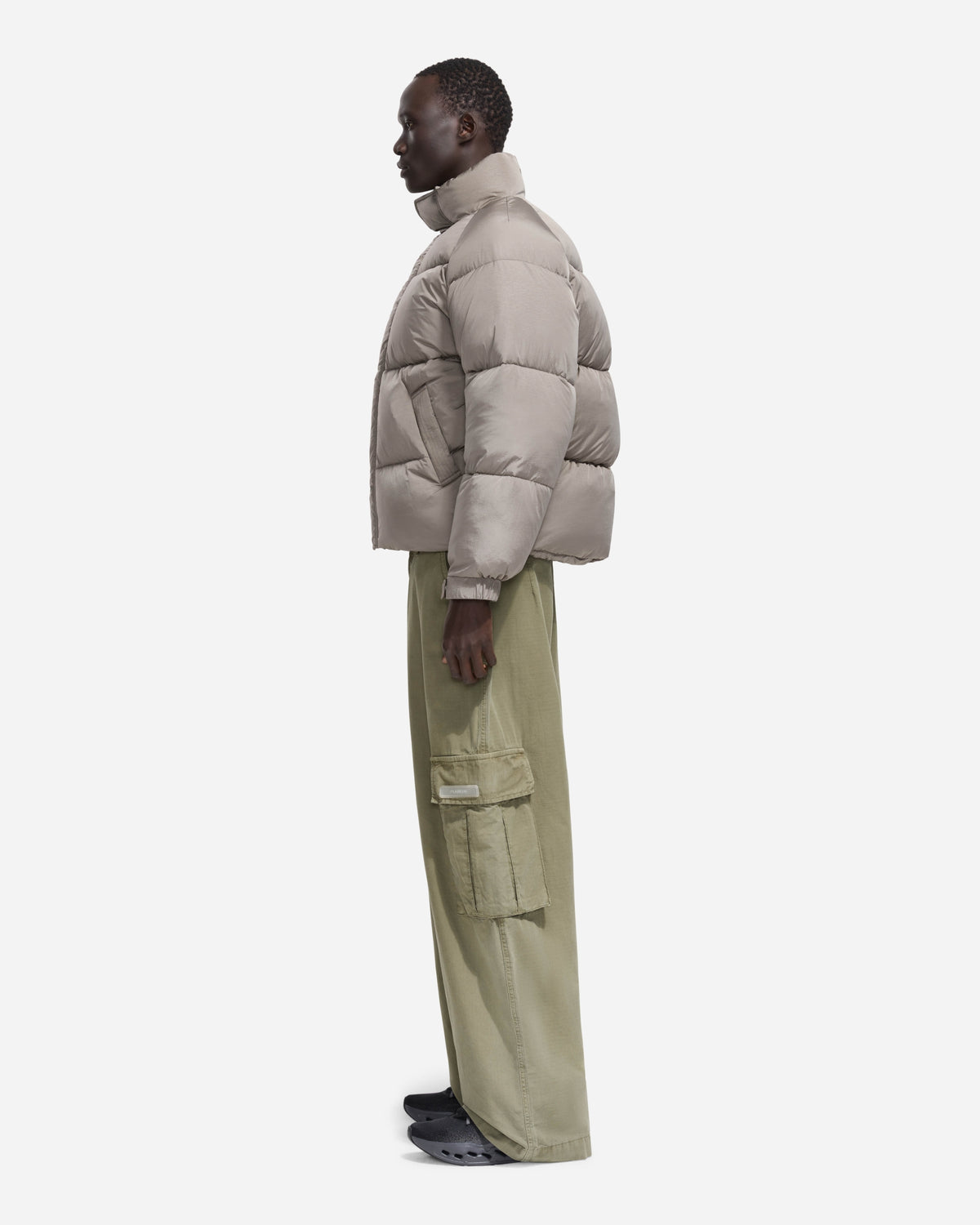 Embroidered Puffer Jacket | Sand