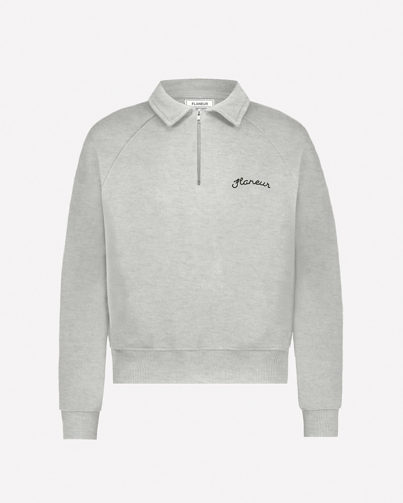 Signature Raglan Half Zip | Heather Cool Grey