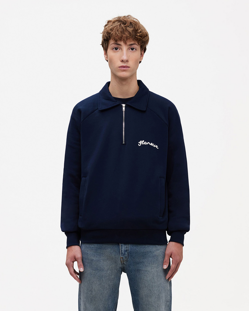 Signature Raglan Half Zip | Navy