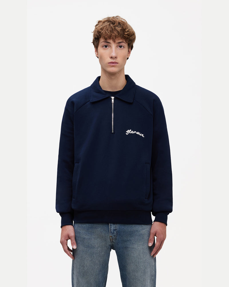 Signature Raglan Half Zip | Navy