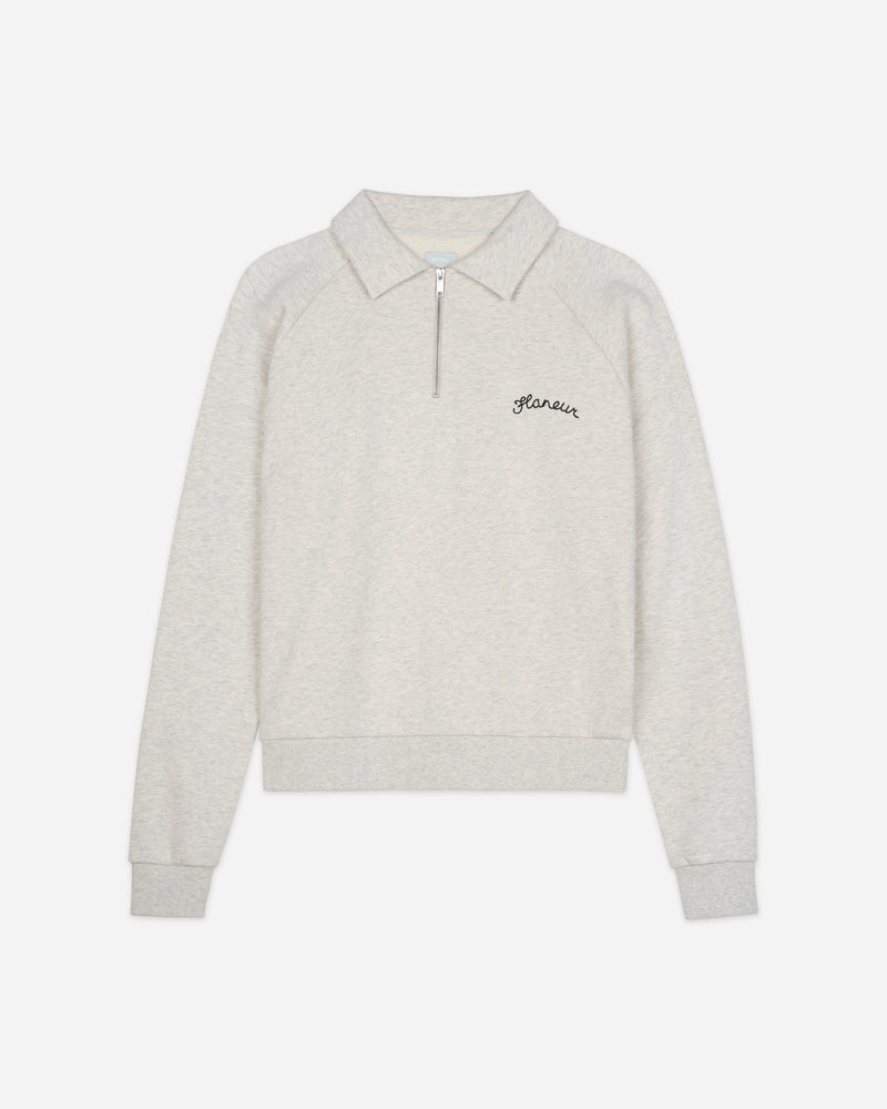 Signature Raglan Half Zip | Light Heather Grey