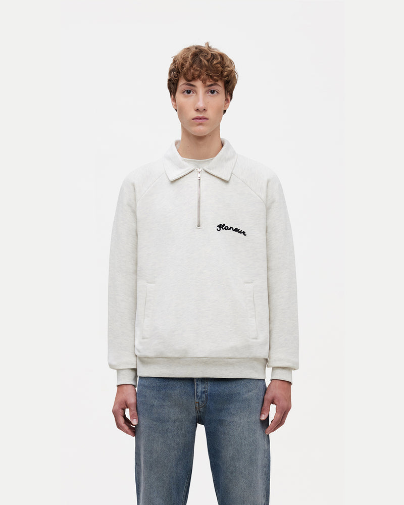 Signature Raglan Half Zip | Heather Grey