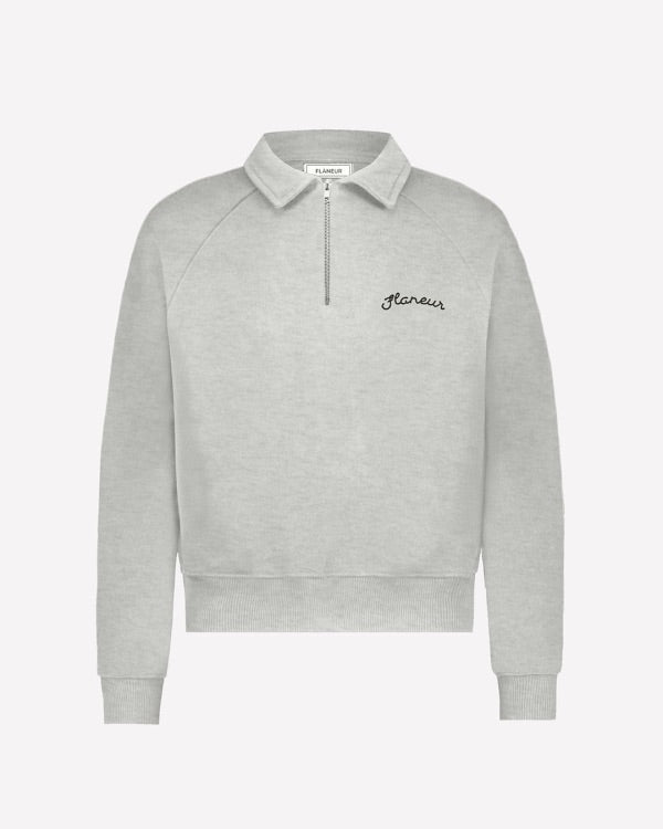 Signature Raglan Half-Zip | Heather Grey