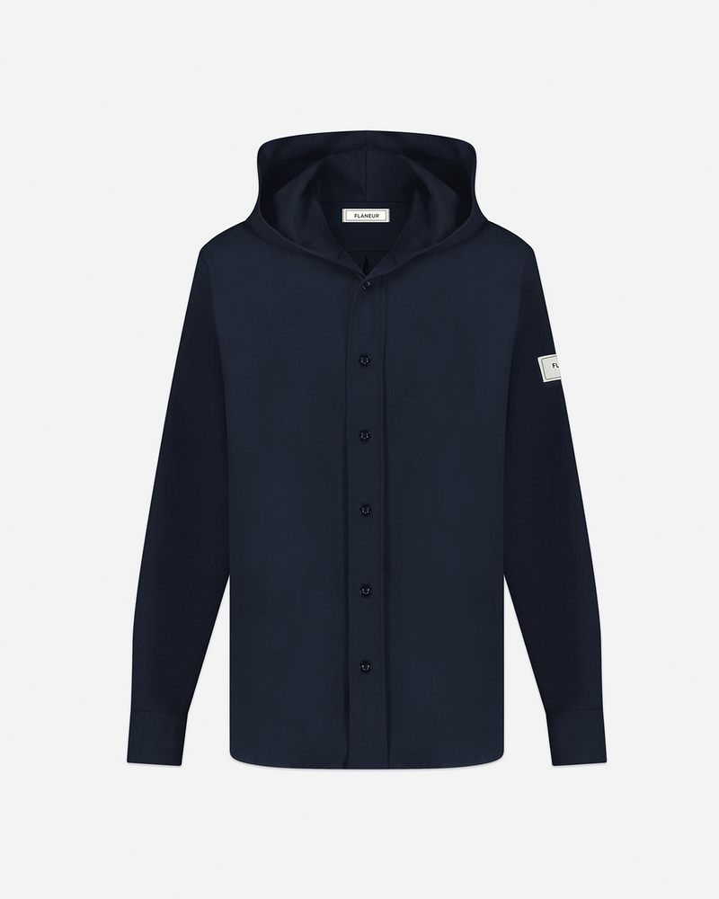 Atelier Hooded Shirt | Navy