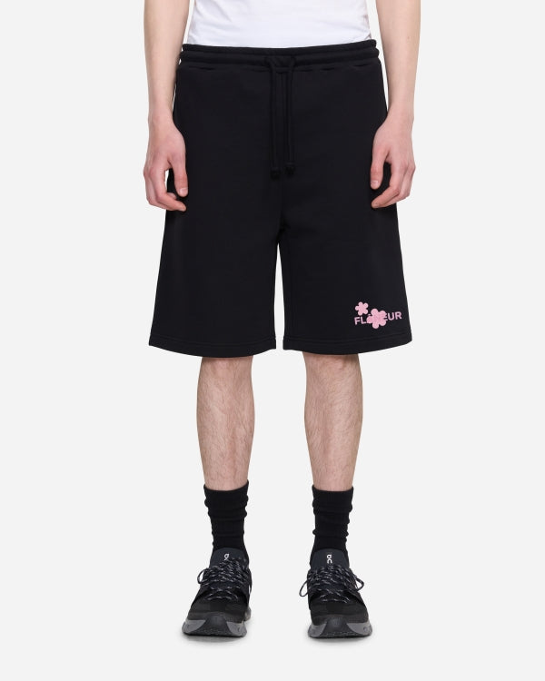 Organic Flower Shorts | Black/Pink