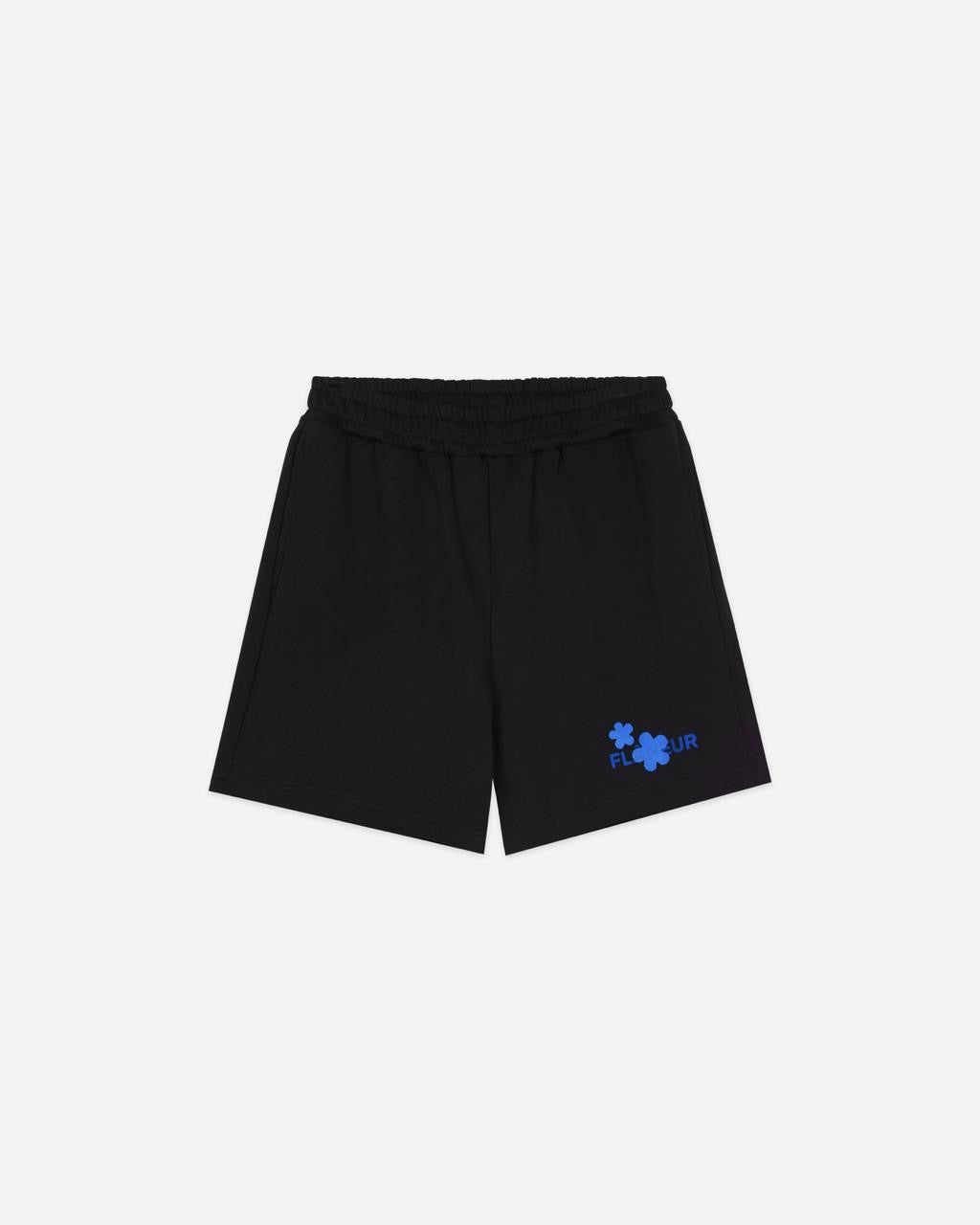 Organic Flower Shorts | Black/Blue
