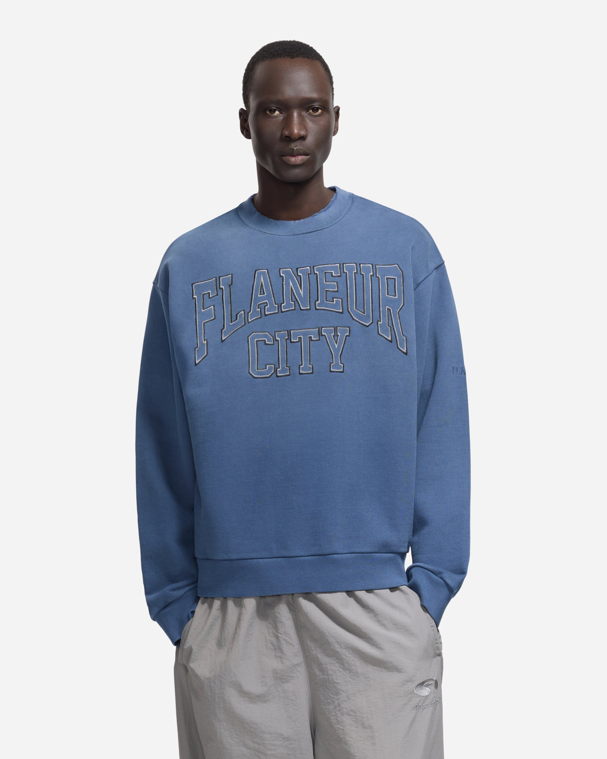 Flaneur City Sweater | Washed Blue