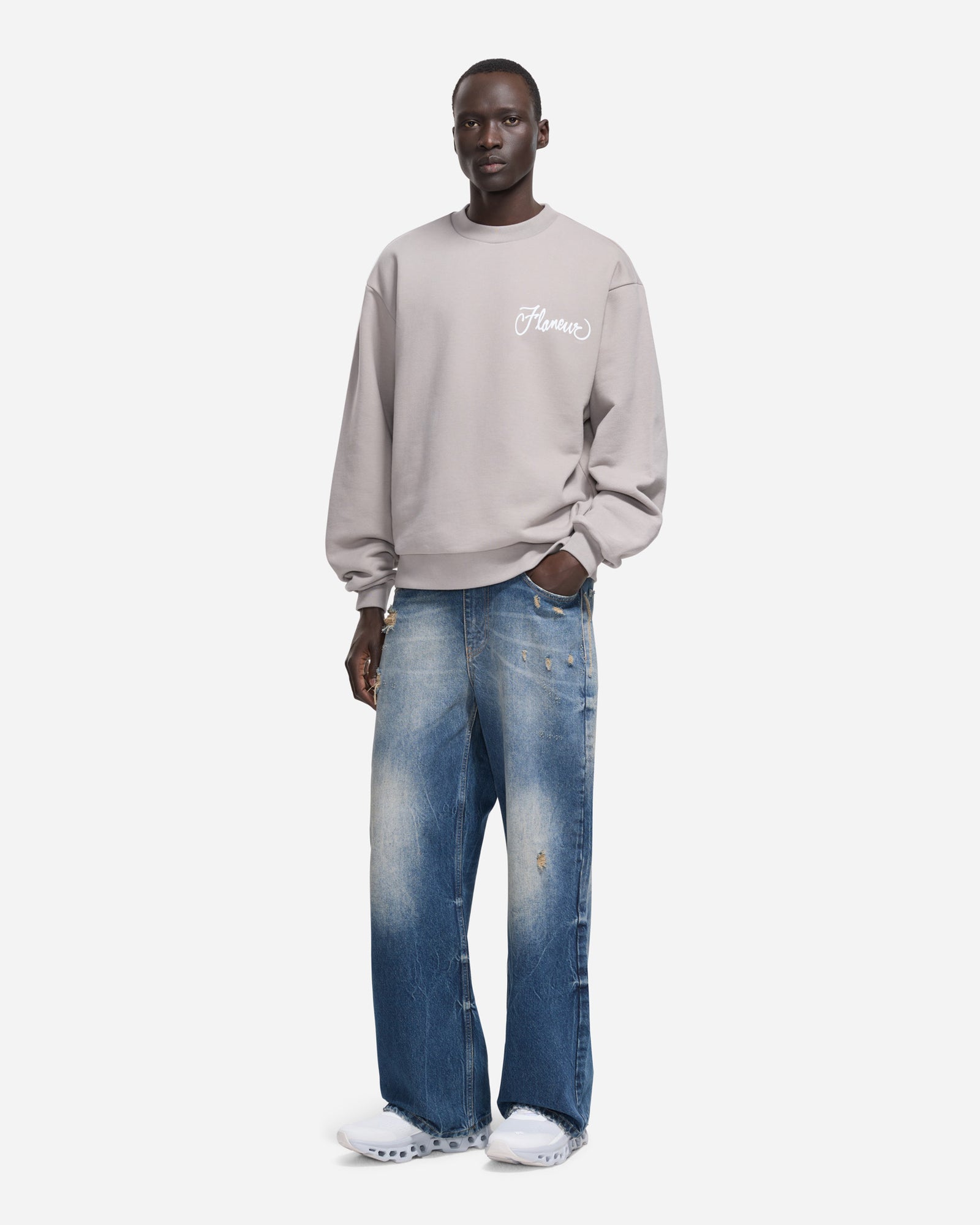 City Airbrush Sweater | Light Grey