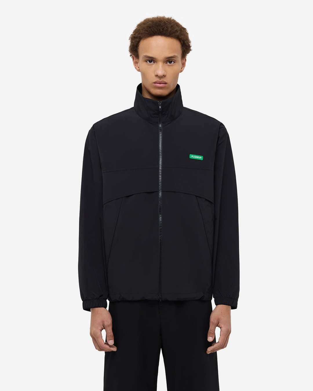 Badge Track Jacket | Schwarz