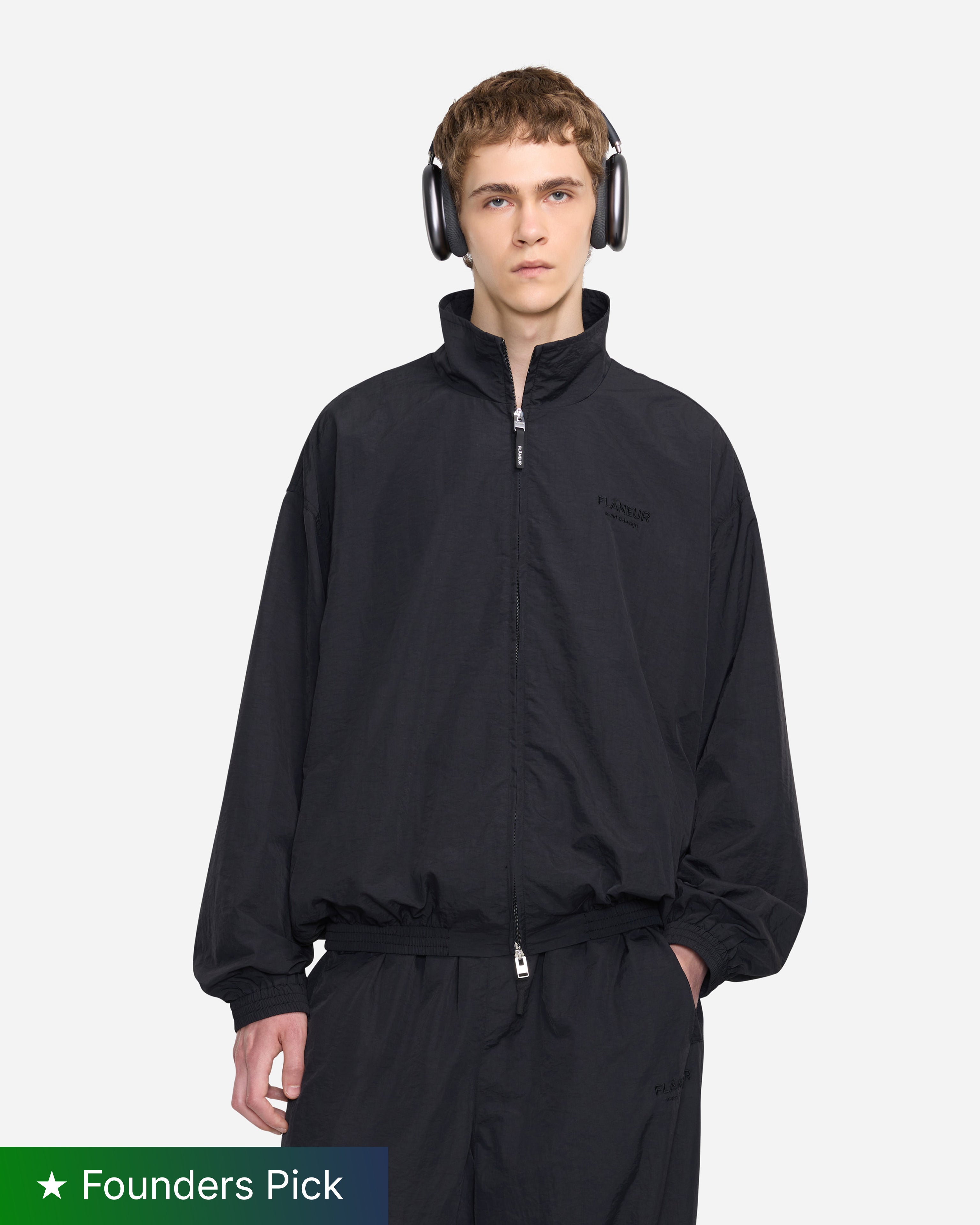 Sound & Design Track Jacket | Black – FLÂNEUR