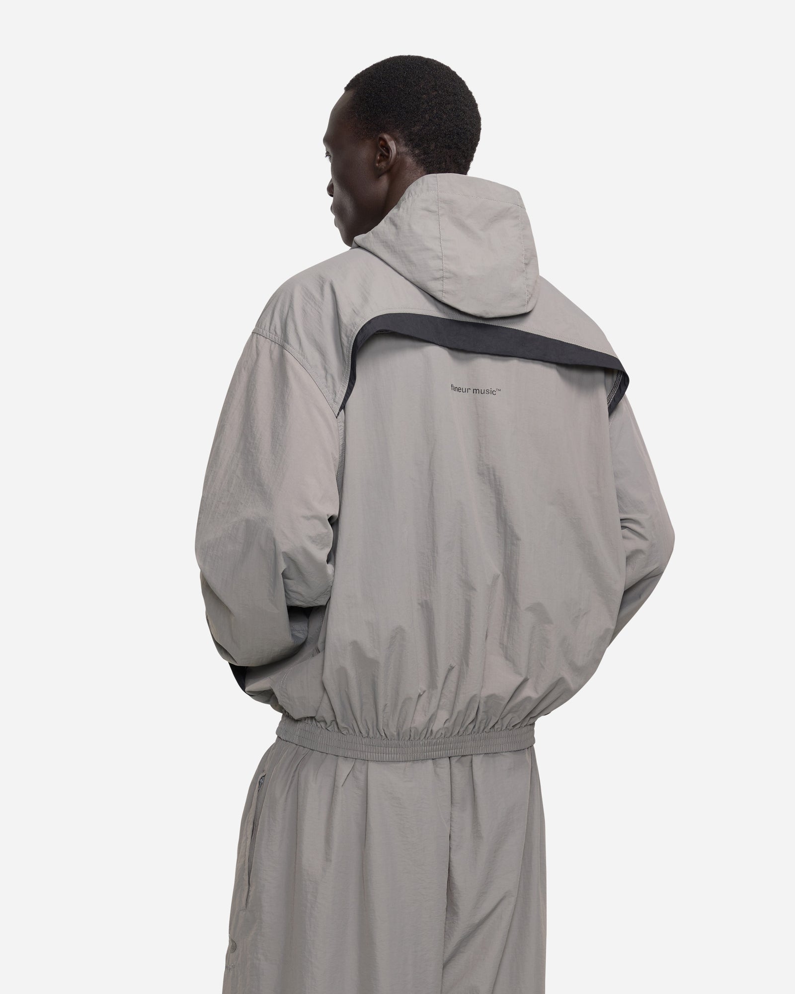 Flâneur Music Paneled Track Jacket | Grey