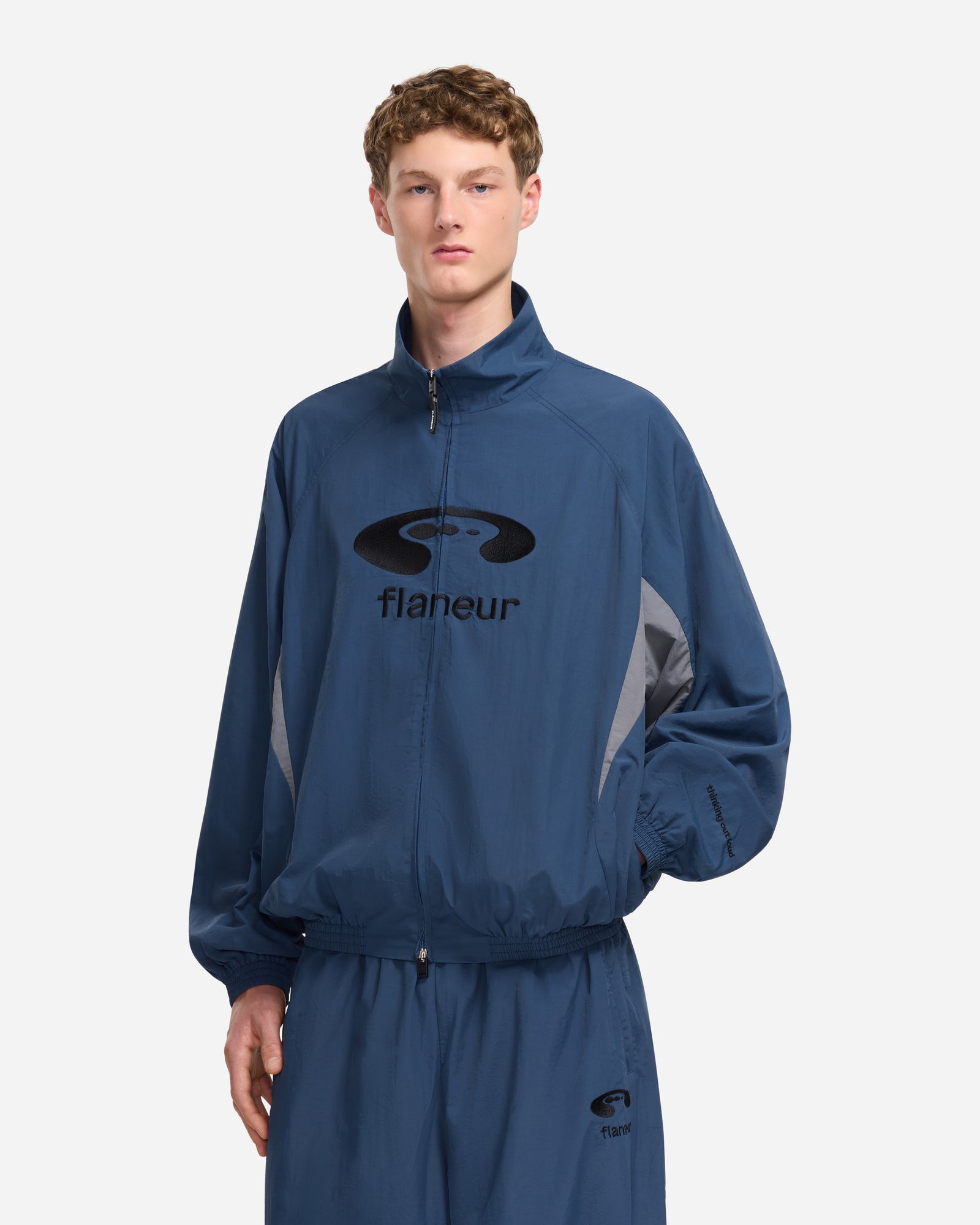 Flaneur Music Paneled Track Jacket | Navy