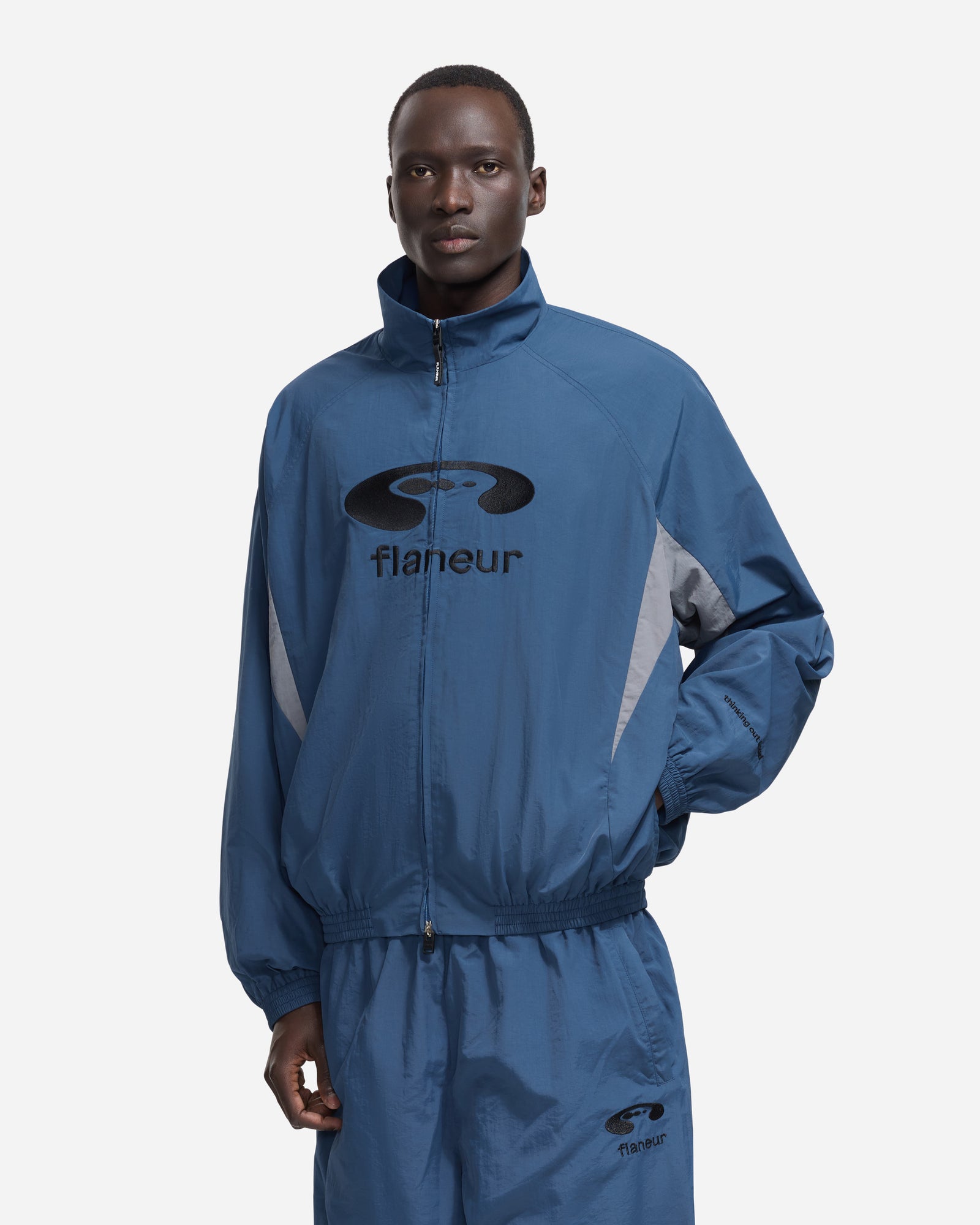 Flaneur Music Paneled Track Jacket | Navy