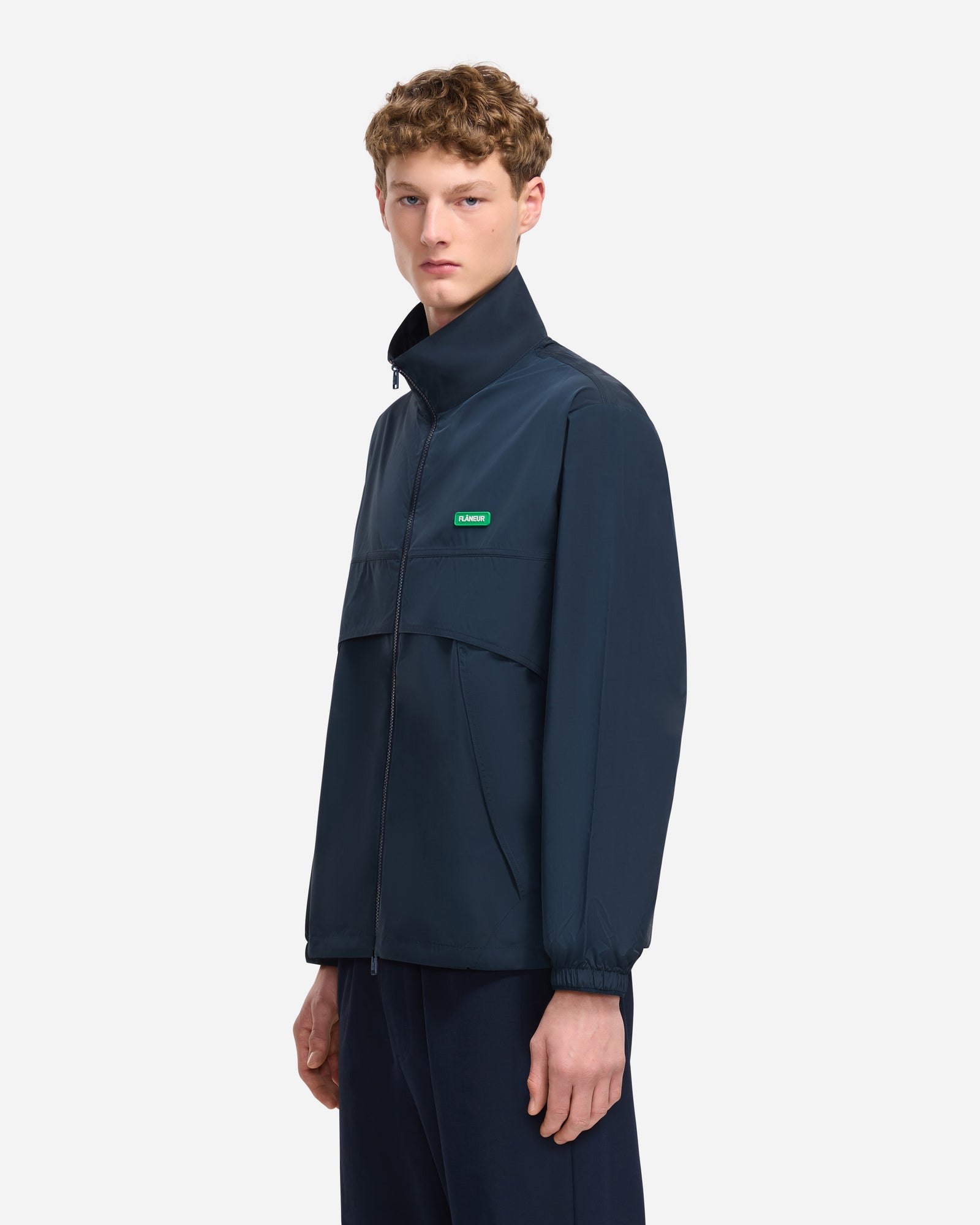 Badge Track Jacket | Navy
