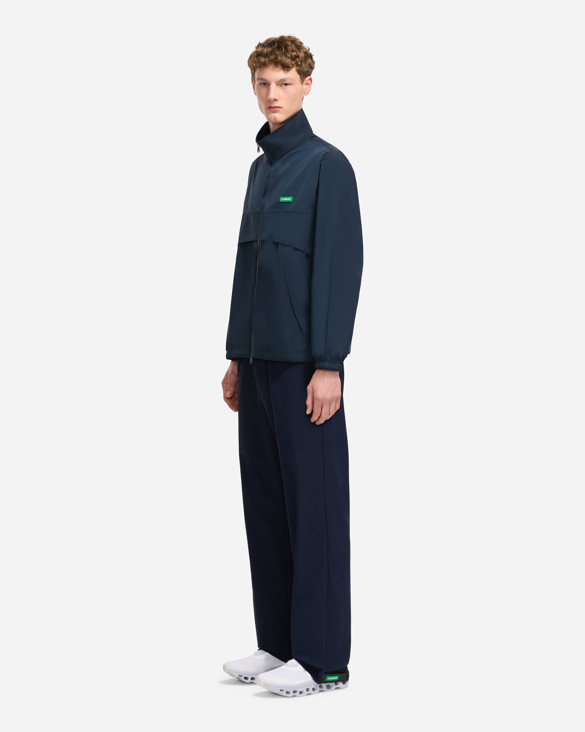 Badge Track Jacket | Navy