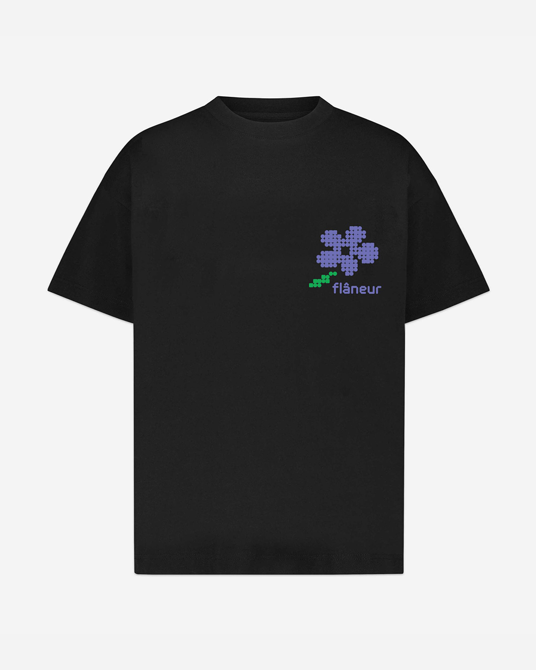 Pixel Flower T-Shirt | Schwarz