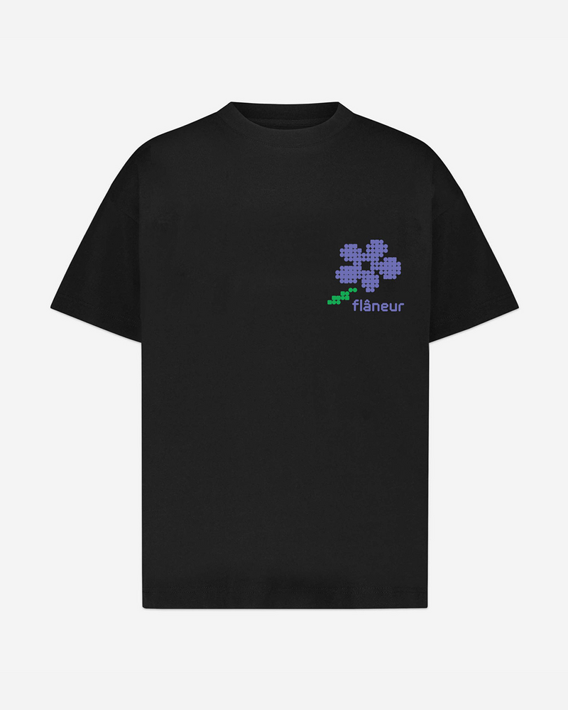 Pixel Flower T-Shirt | Black