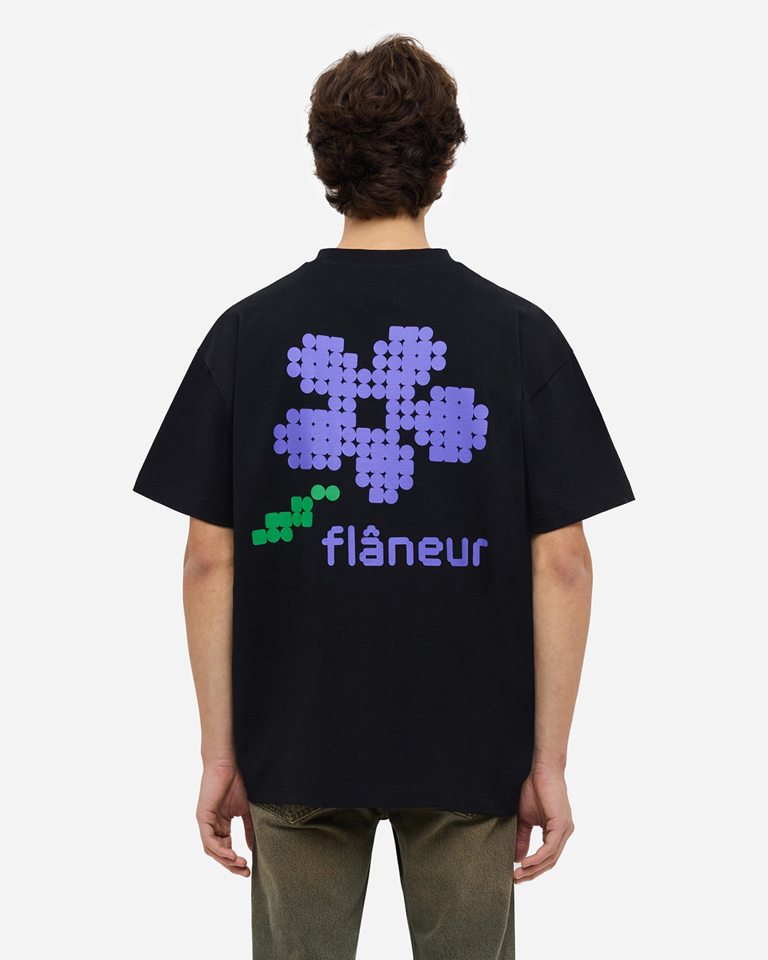 Pixel Flower T-Shirt | Schwarz
