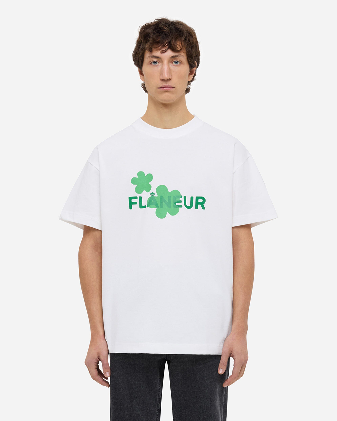 Bio-Blumen-T-Shirt | Weiß
