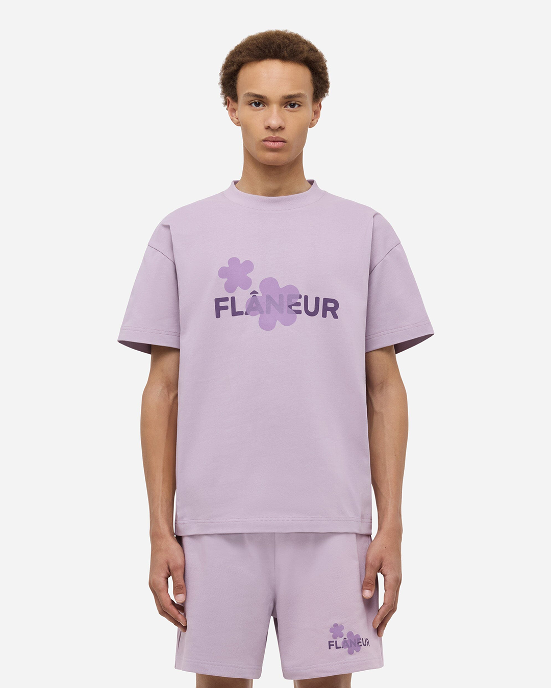 Bio-Blumen-T-Shirt | Zartes Lila