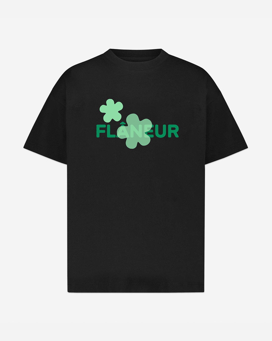 Bio-Blumen-T-Shirt | Schwarz
