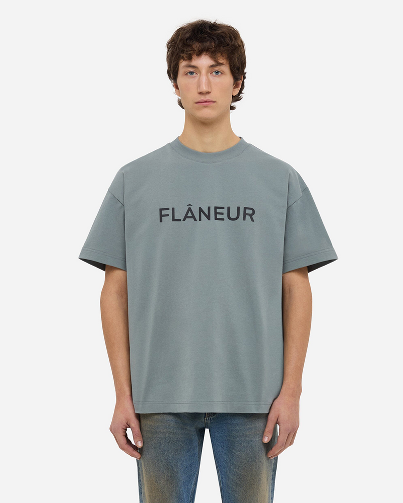 Printed Logo T-Shirt | Steel Green