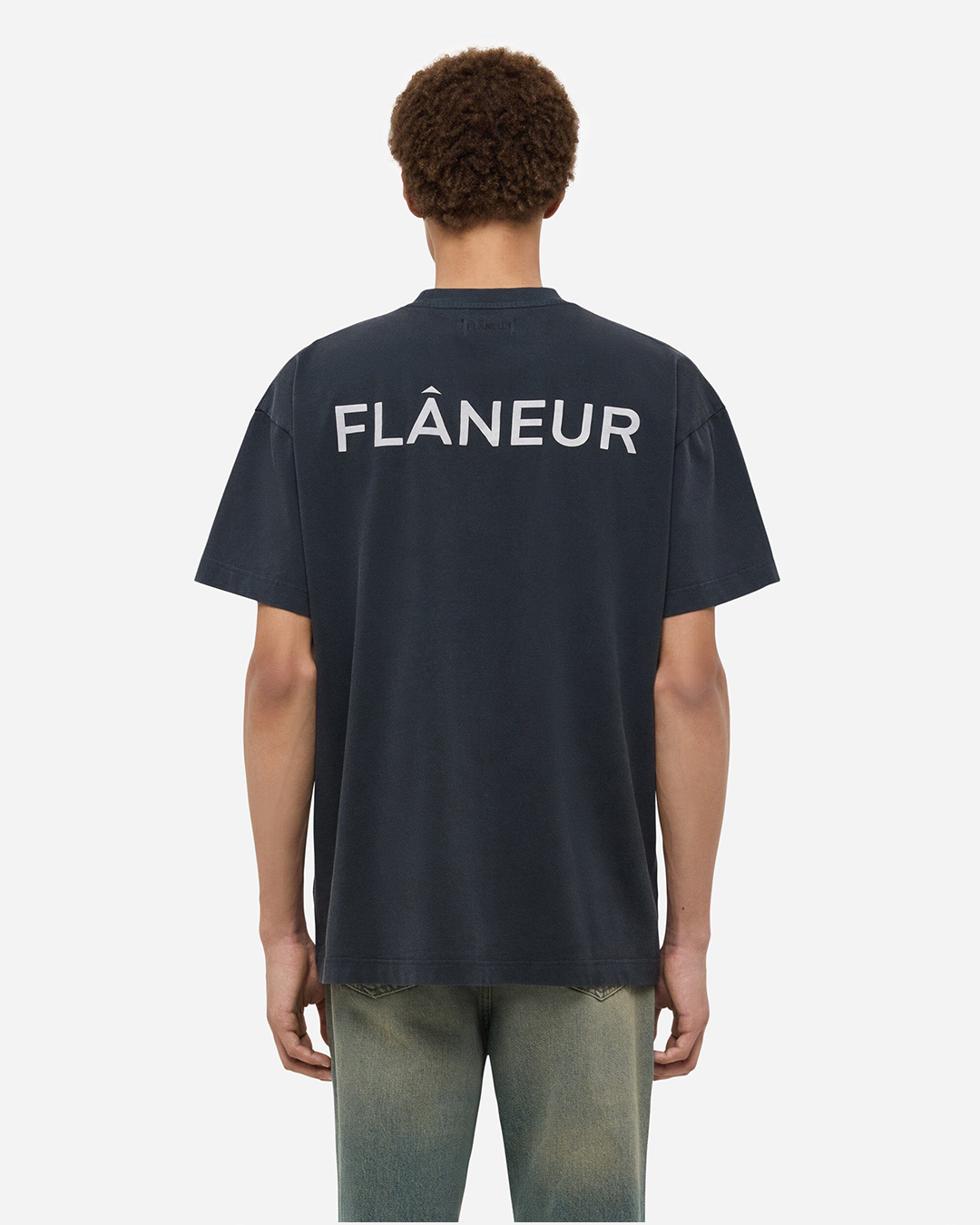 Double Logo Washed T-Shirt | Zwart