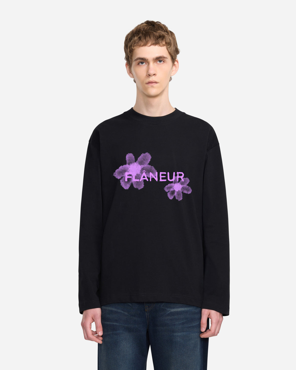 Floral Watercolor Long Sleeve | Black/Purple