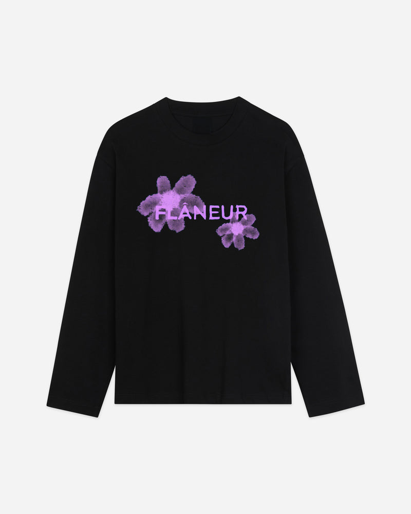 Floral Watercolor Long Sleeve | Black/Purple