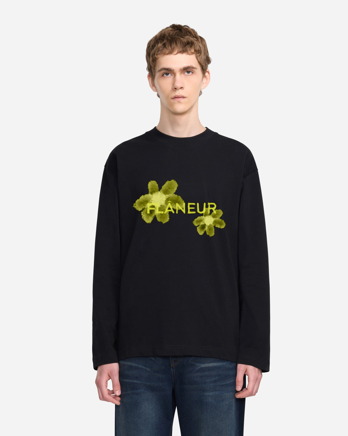 Floral Watercolor Long Sleeve | Black/Yellow