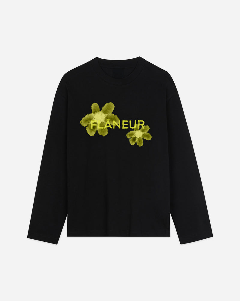 Floral Watercolor Long Sleeve | Black/Yellow