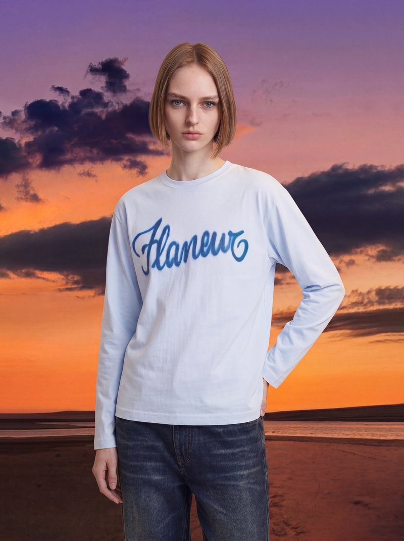 Airbrush Summer Long Sleeve | Washed Blue