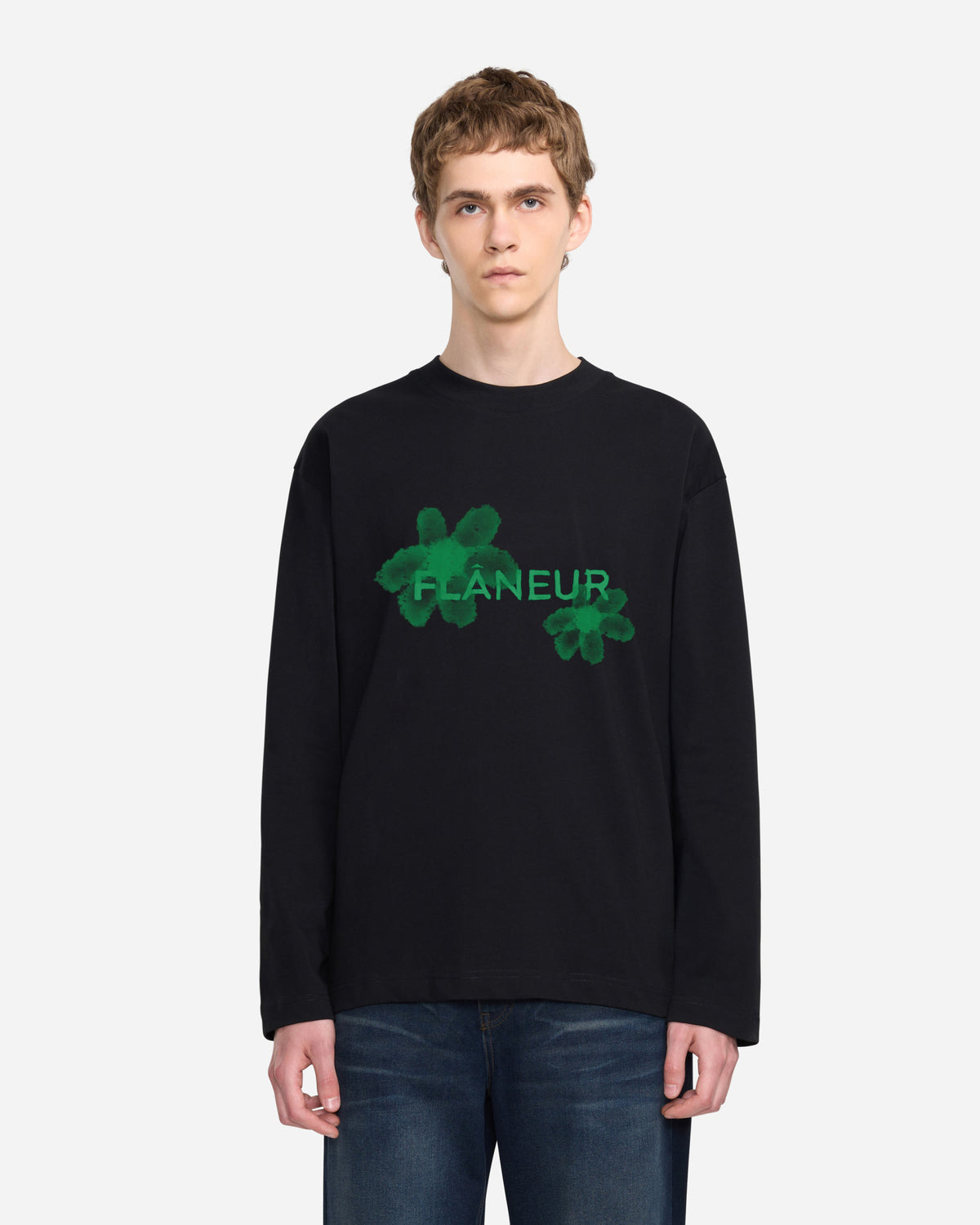 Floral Watercolor Long Sleeve | Black/Green