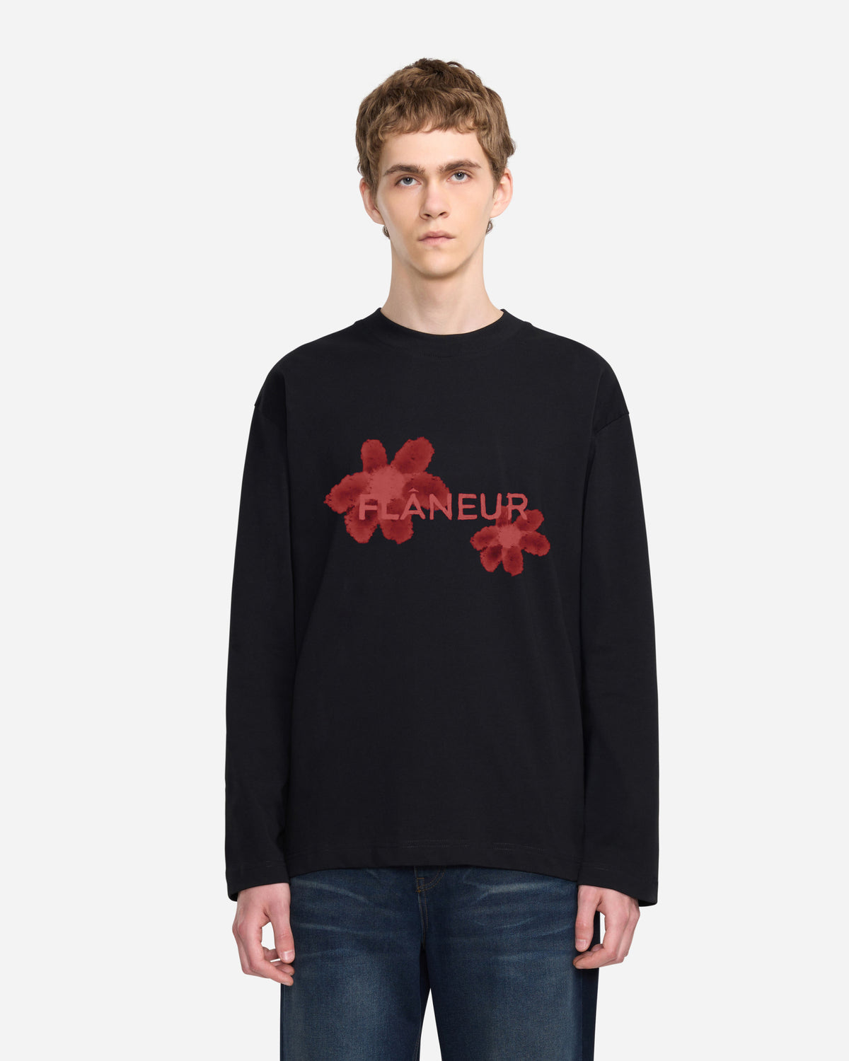 Floral Watercolor Long Sleeve | Black/Red
