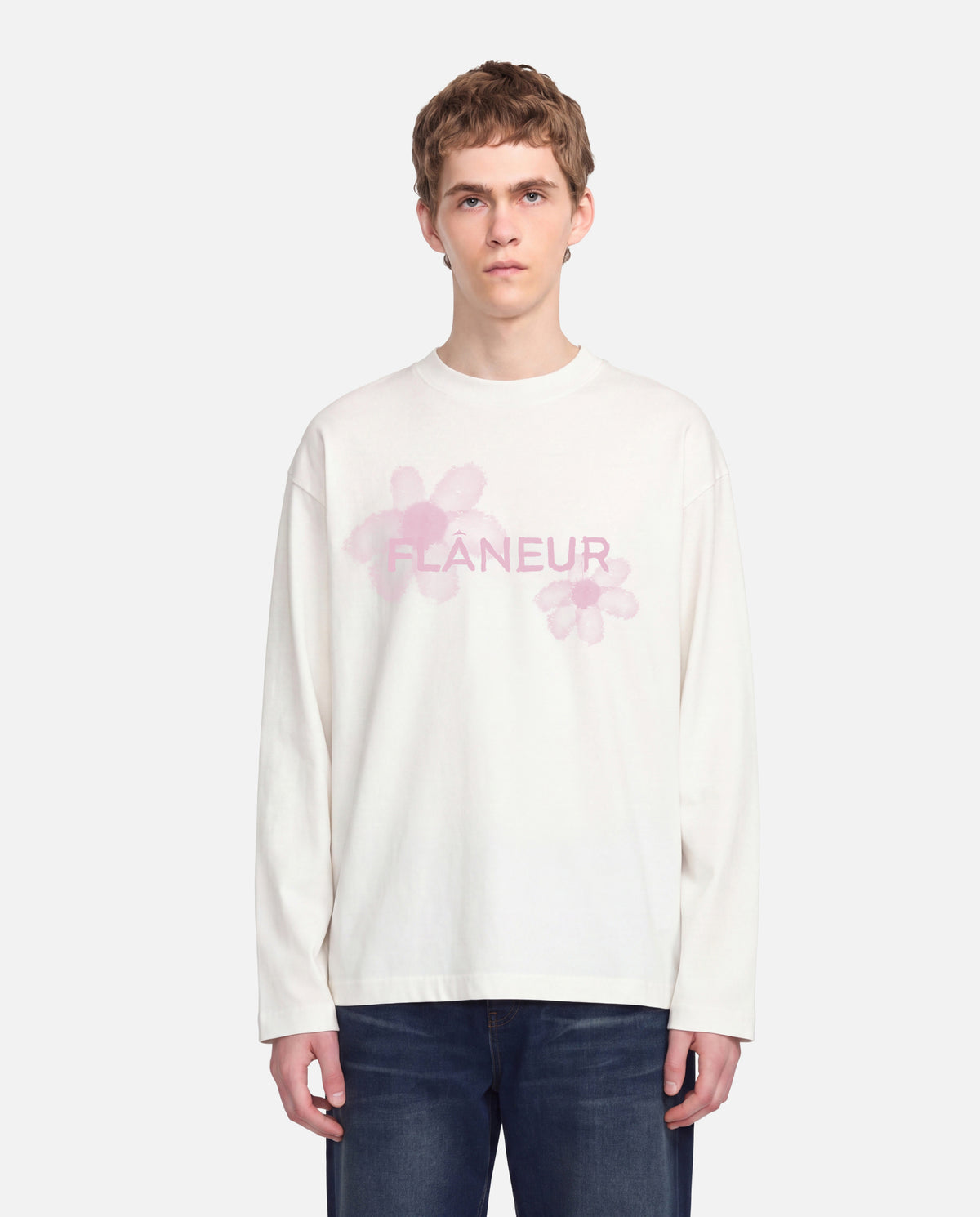 Floral Watercolor Long Sleeve | White/Pink