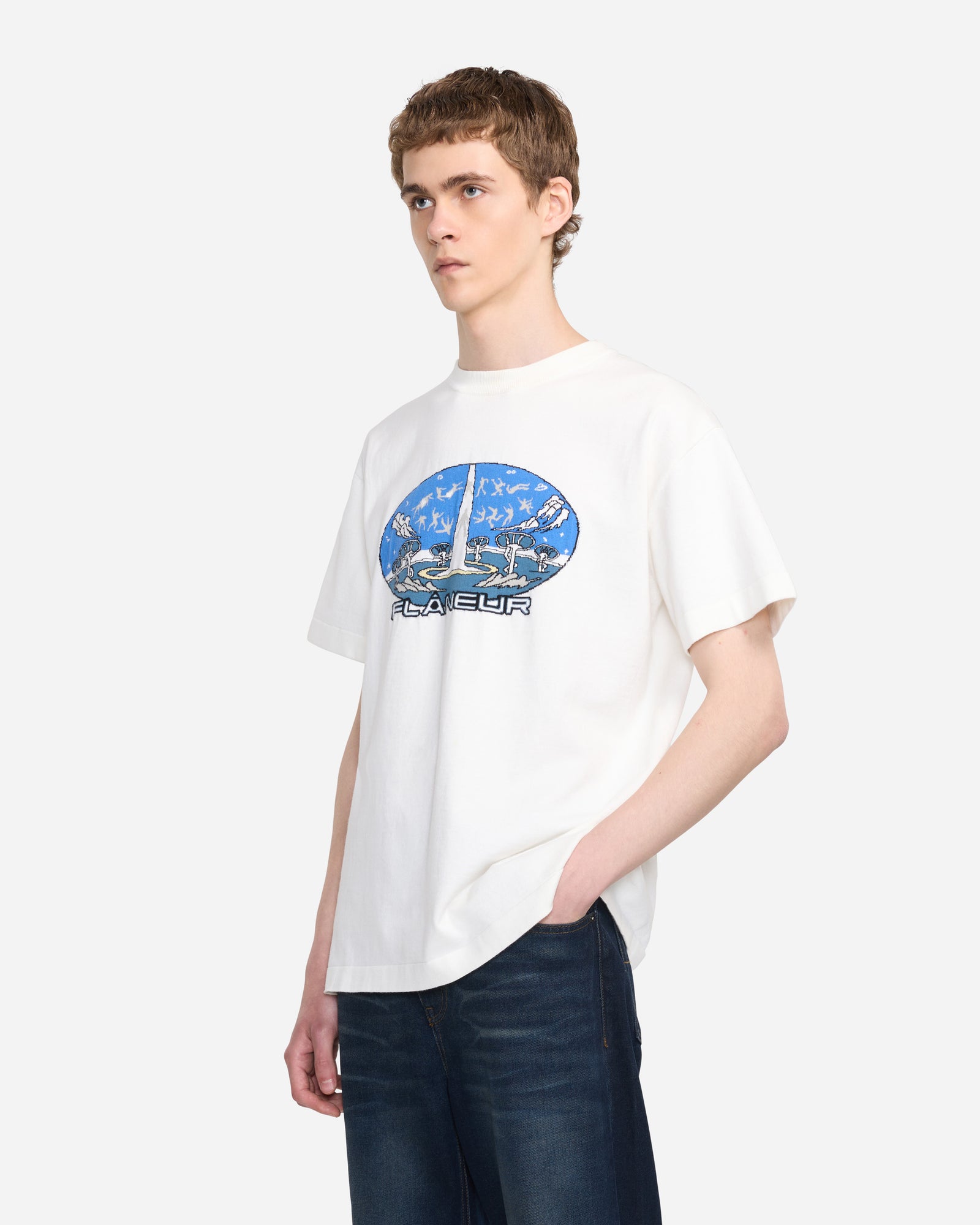 Knitted Euphoric T-Shirt | Wit