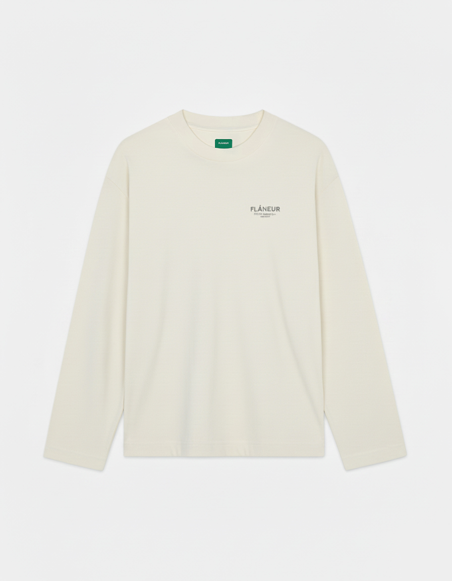 Sound & Design Long Sleeve Washed | White