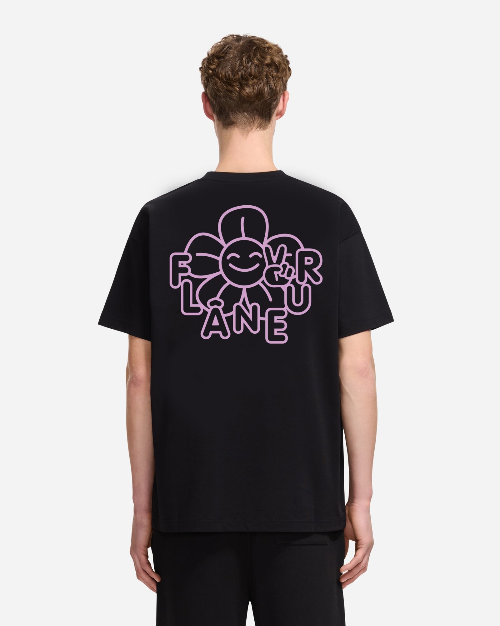 Happy Flower T-Shirt | Black/Pink
