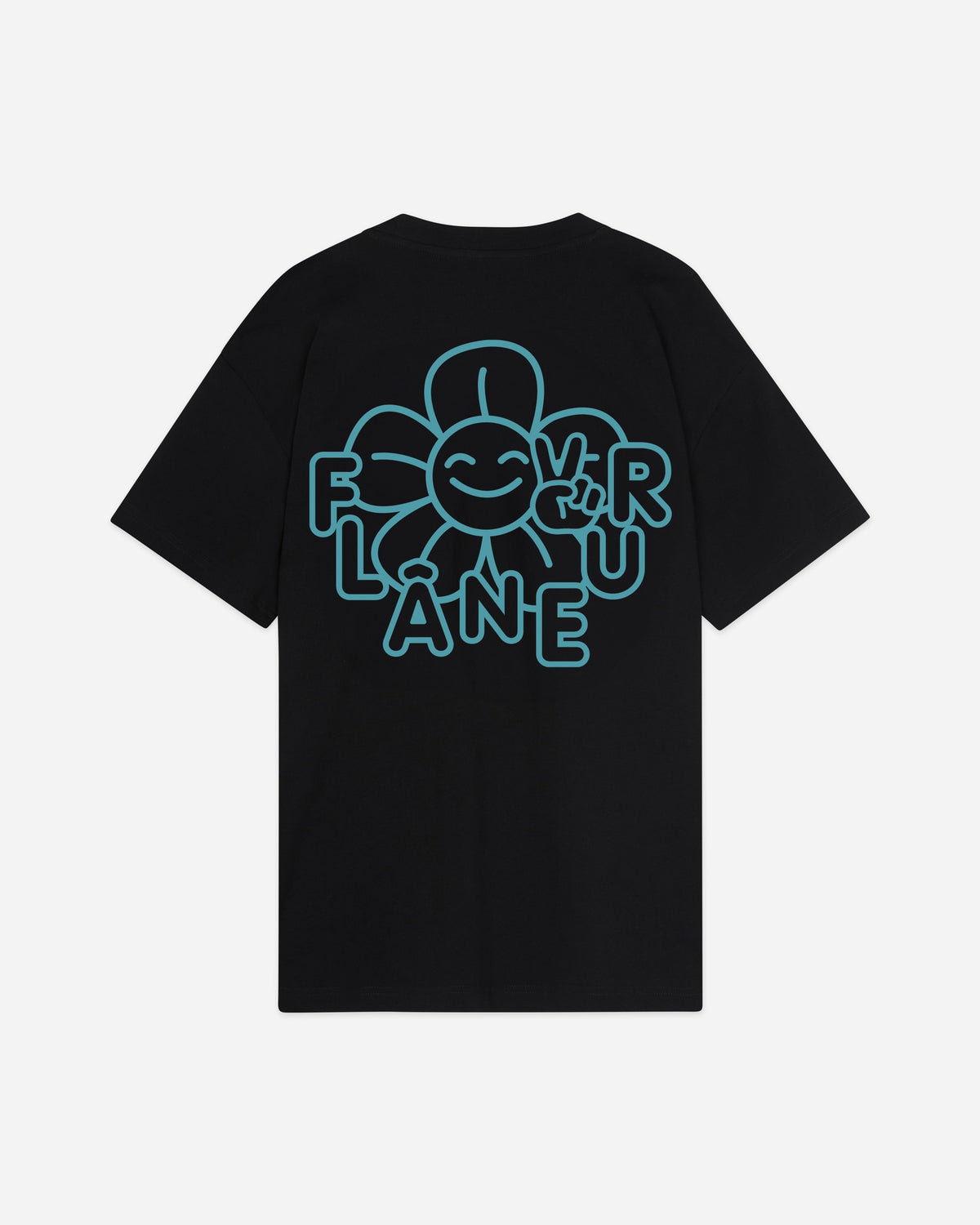 Happy Flower T-Shirt | Zwart