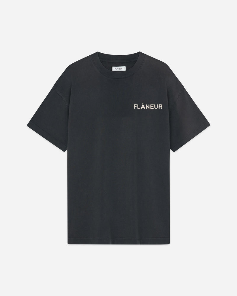 Double Logo T-Shirt Washed | Zwart