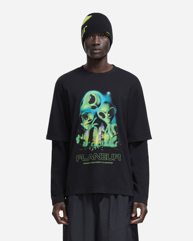 City Aliens Layered Long Sleeve | Washed Black