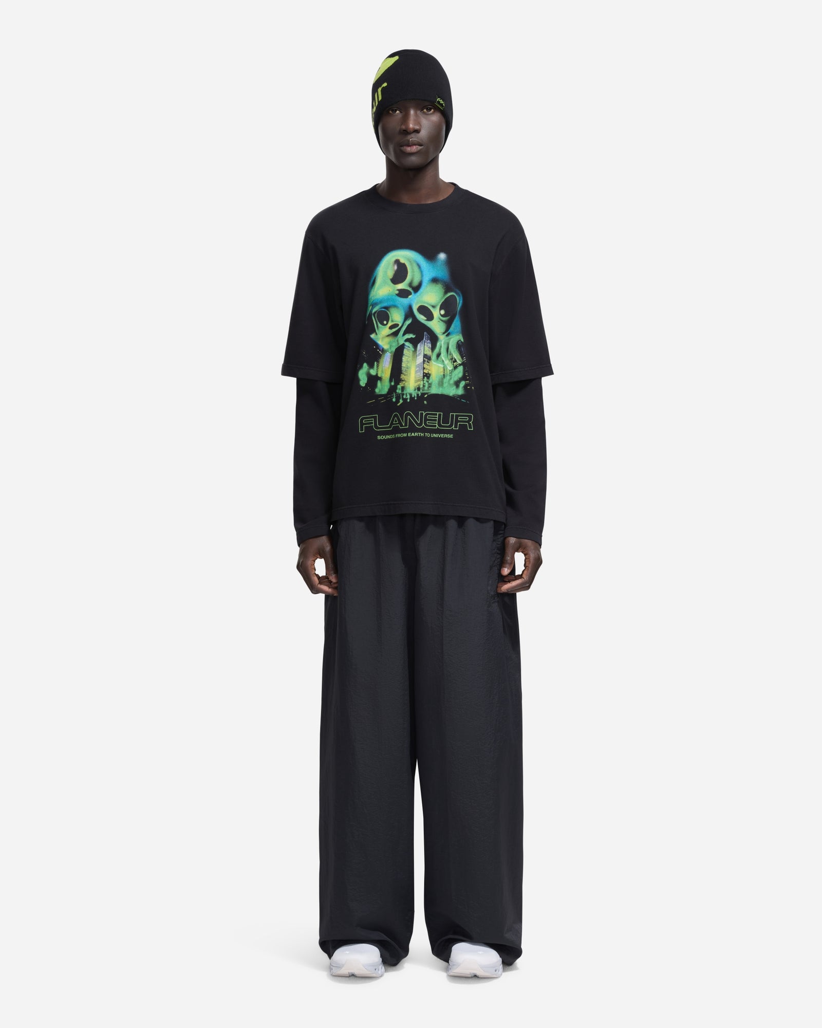 City Aliens Layered Long Sleeve | Washed Black
