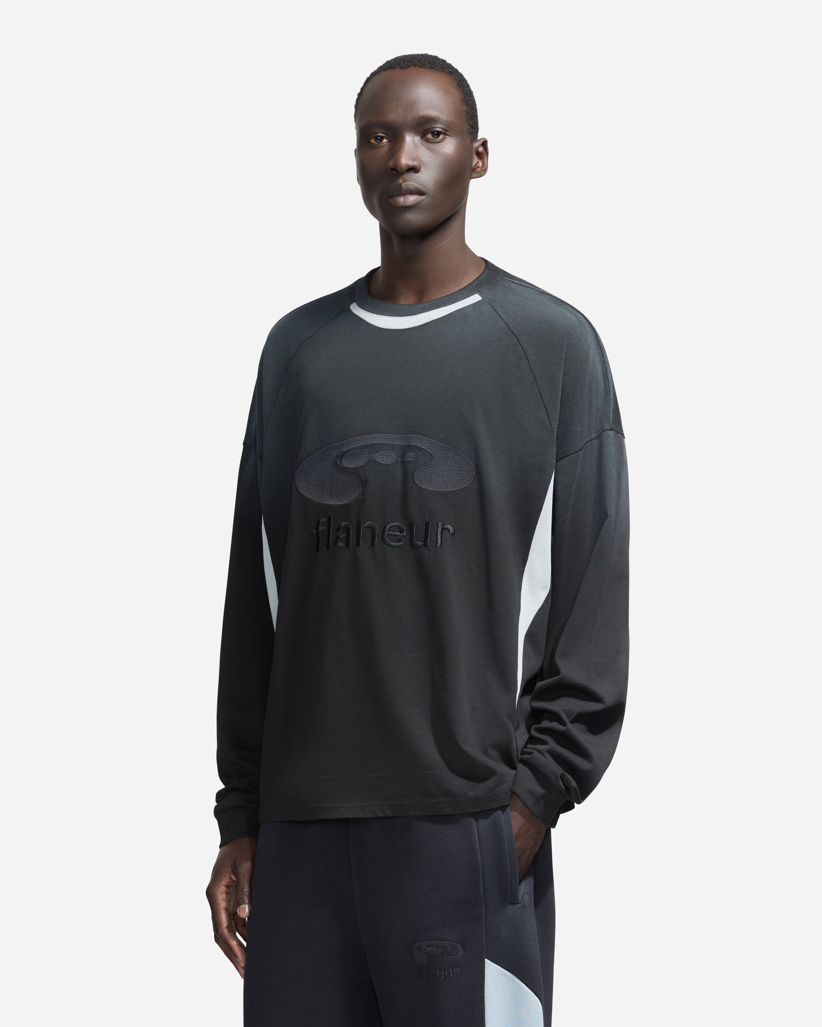 Flaneur Music Paneled Long Sleeve | Black
