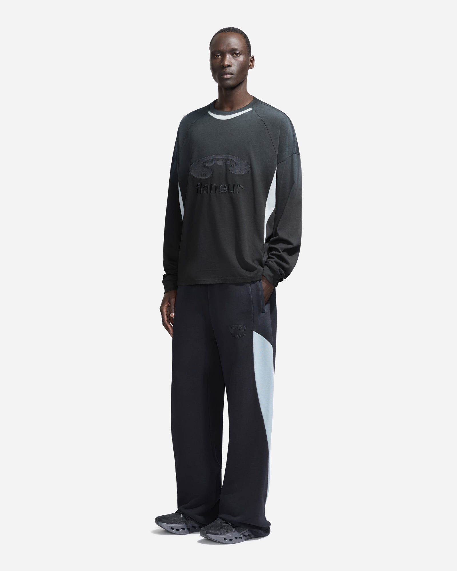 Flaneur Music Paneled Long Sleeve | Black