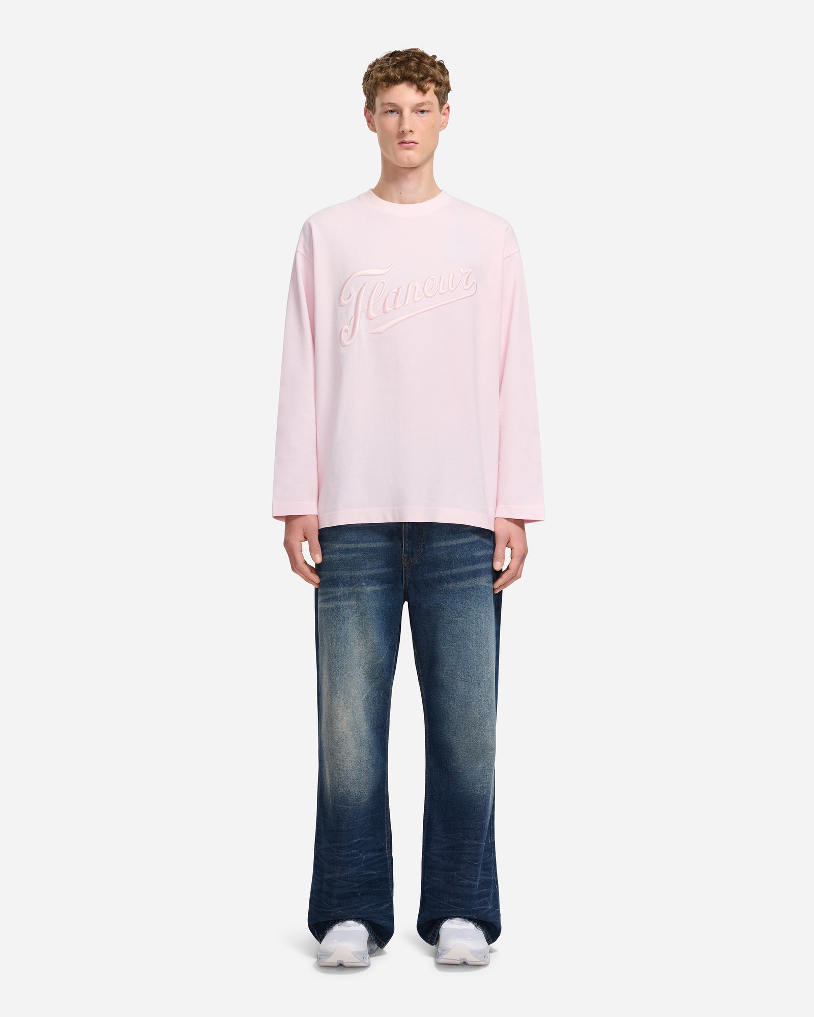Longsleeve met geborduurd logo | Roze