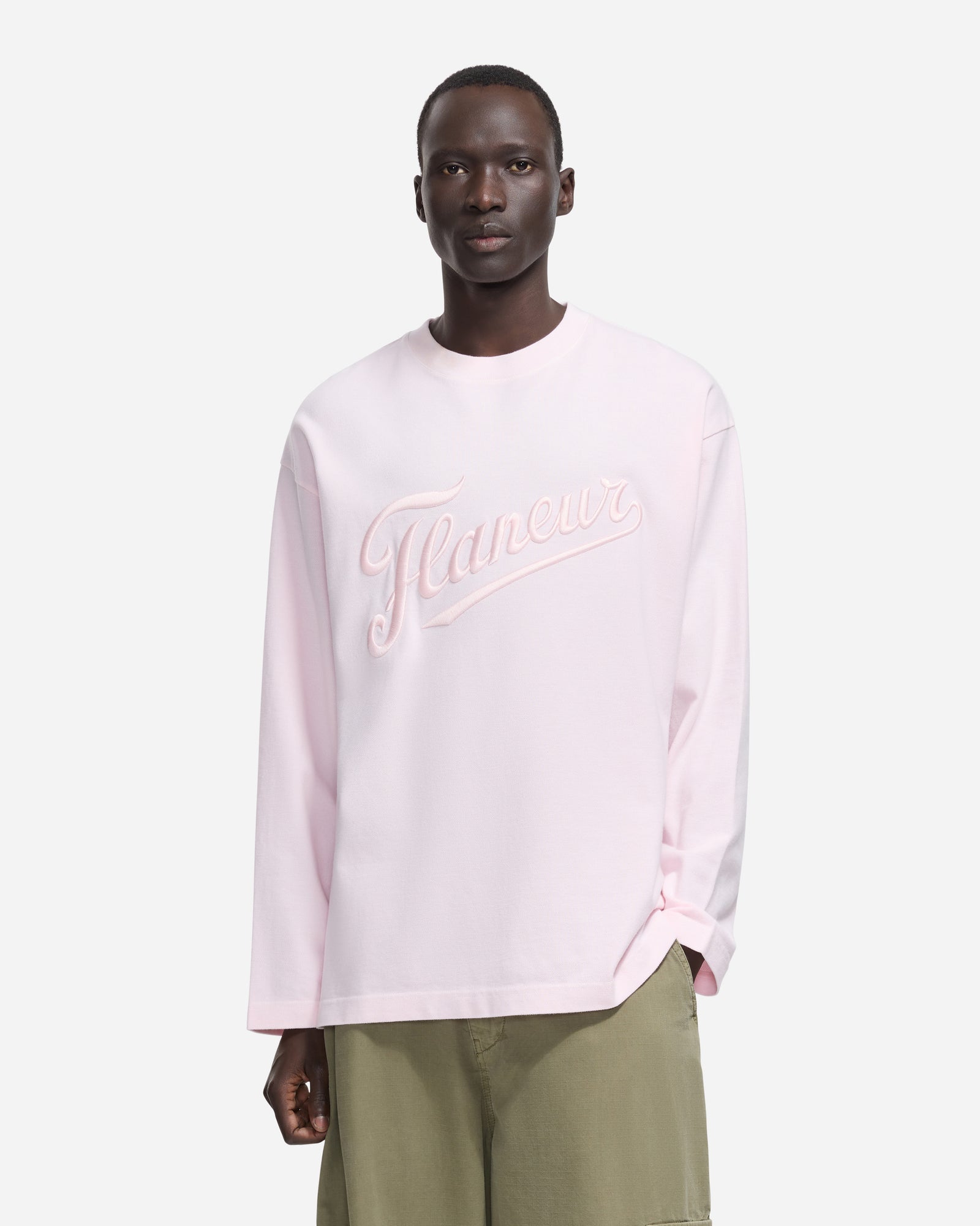 Embroidered Logo Long Sleeve | Pink