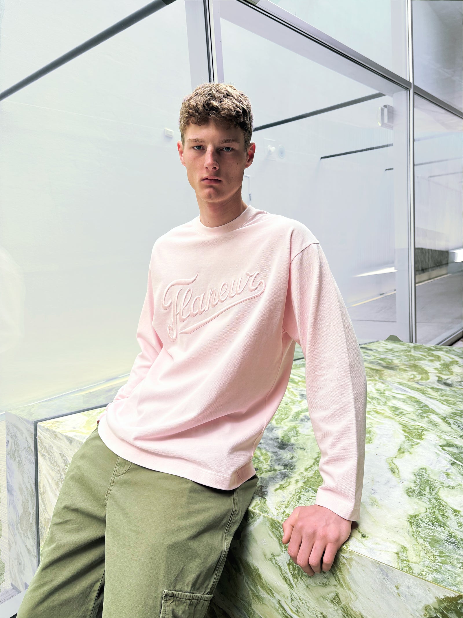 Longsleeve met geborduurd logo | Roze